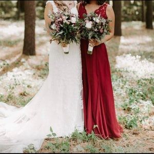 Wine Colored Bridesmaid dress / formal gown